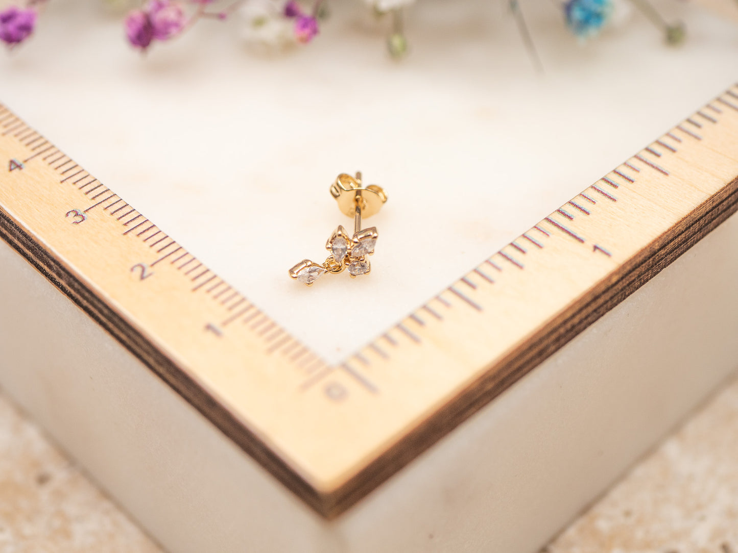 Boucle d'oreille unique Crystal