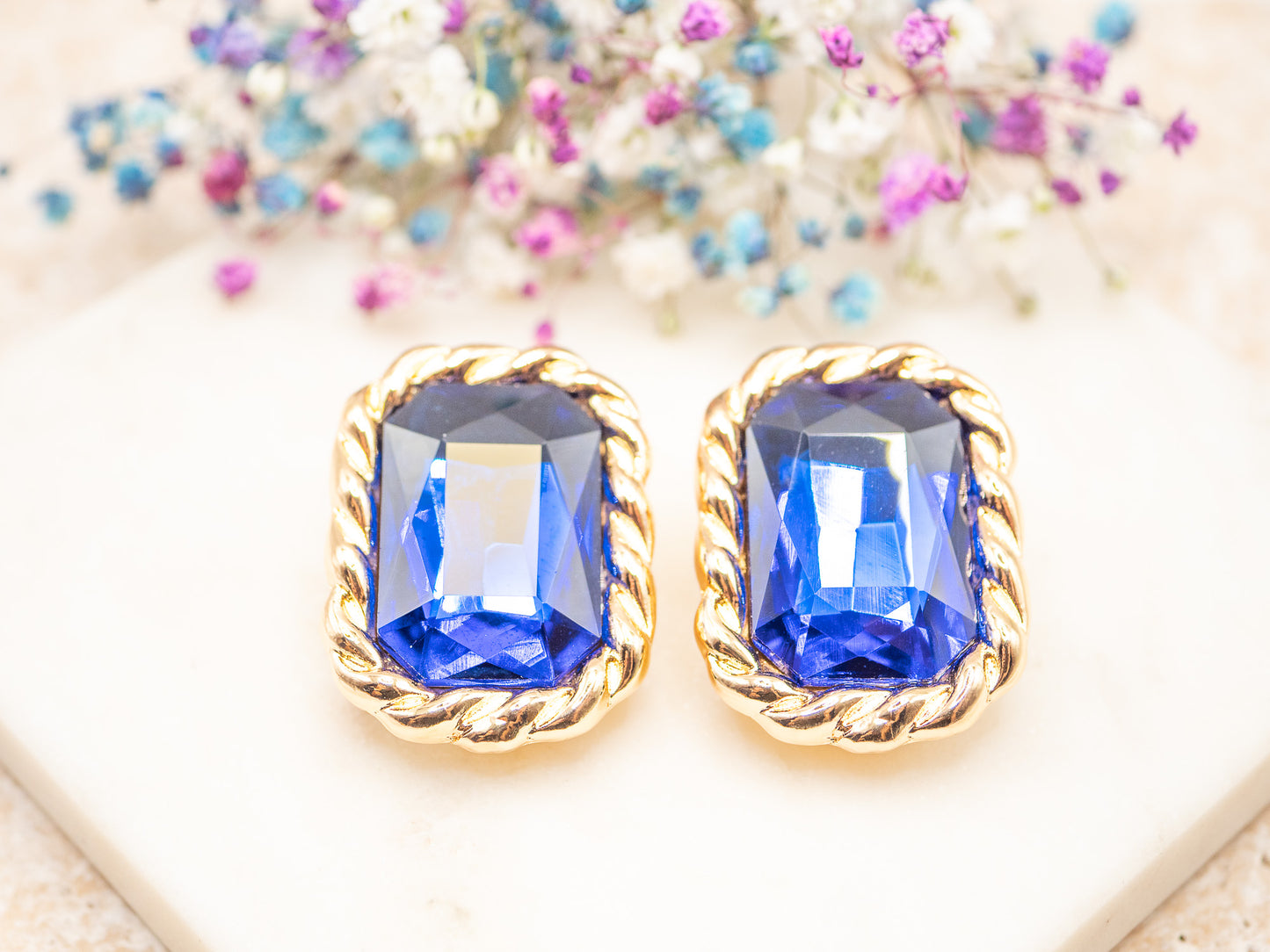 Boucles d'oreilles Royal Velvet (bleu - clips)