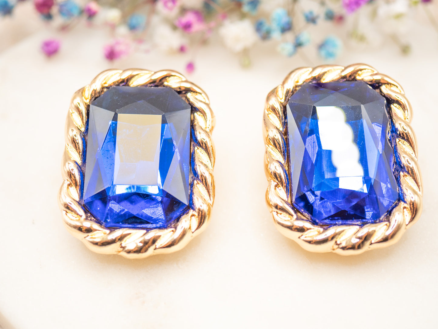 Boucles d'oreilles Royal Velvet (bleu - clips)