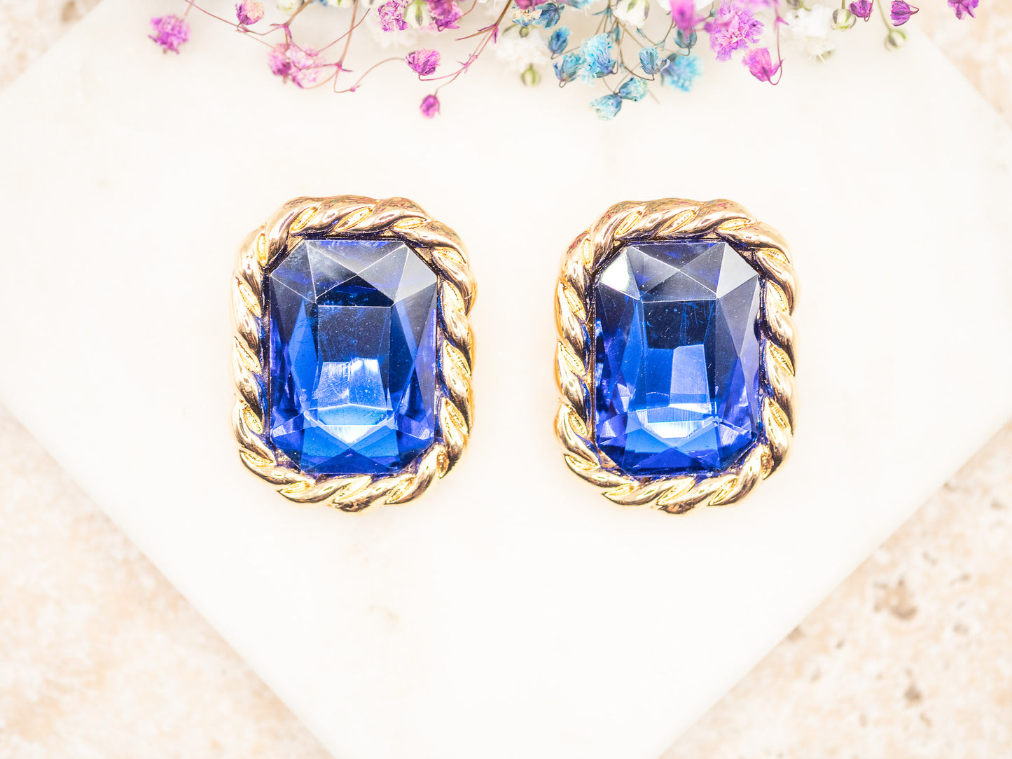 Boucles d'oreilles Royal Velvet (bleu - clips)