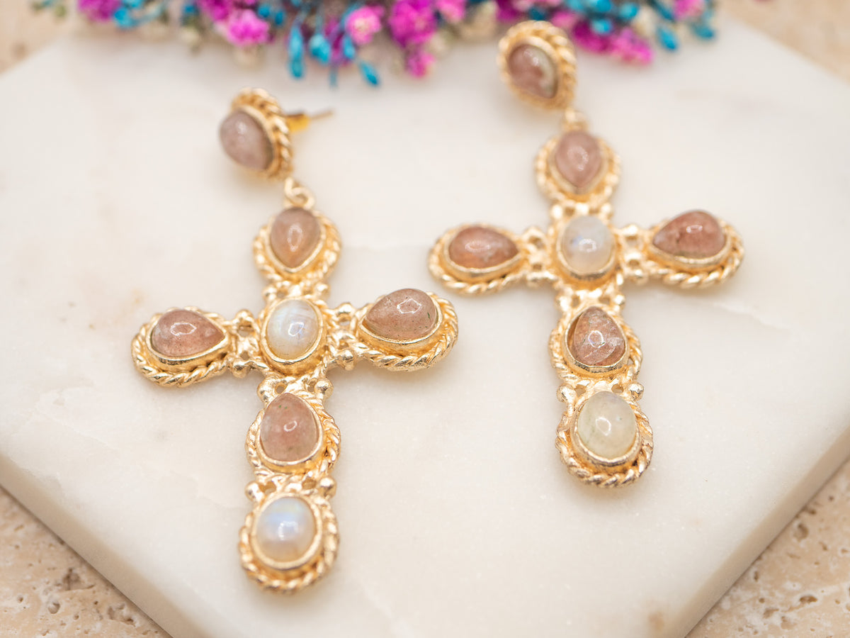 Boucles d'oreilles Croix Seloria